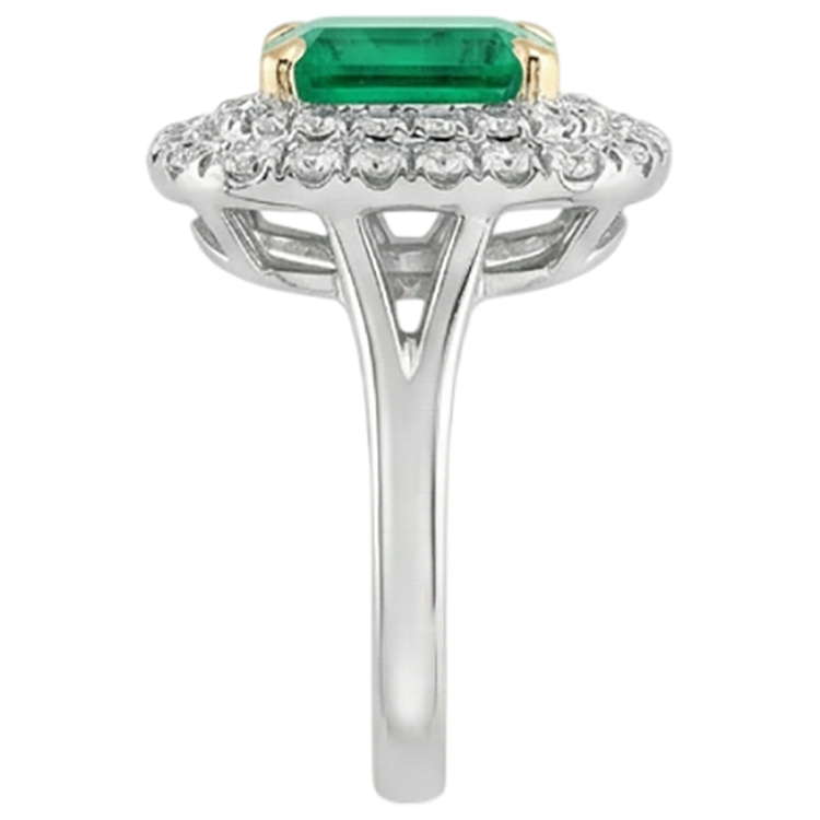Élégant Émeraude Bague Pierre de Couleur 2 carats – vue arrière