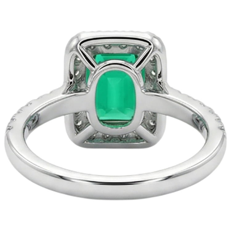 Sur mesure Émeraude Colombienne Bague Pierre de Couleur 2 carats – vue détaillée