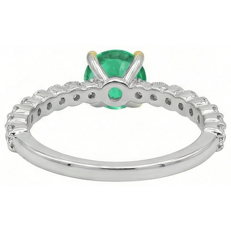 Émeraude Colombienne Bague Pierre de Couleur – vue de dessus
