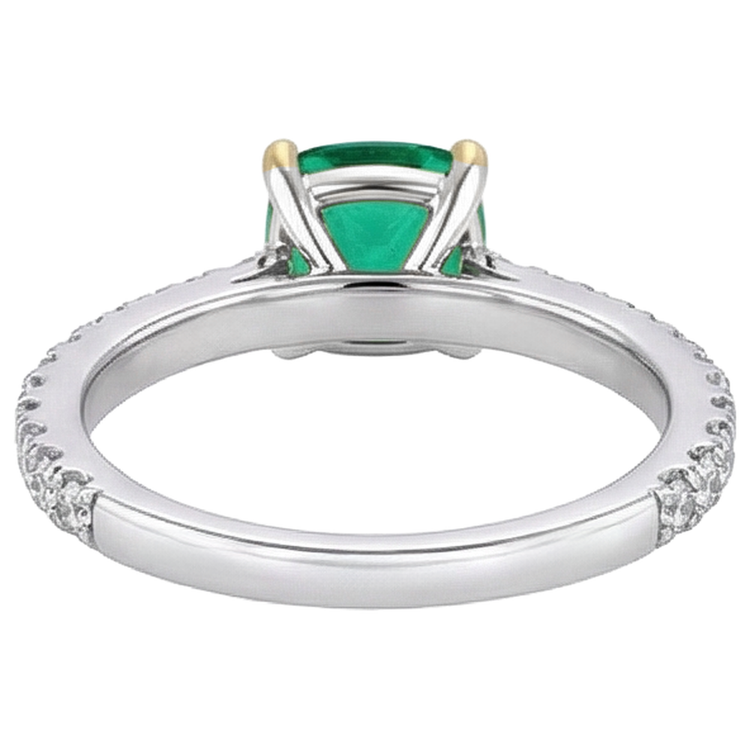 Élégant Émeraude Fine Bague Pierre Précieuse 3 carats – vue arrière