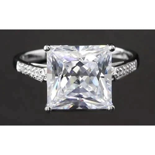 Grosse Bague Naturel Diamant Princesse 4 Carats