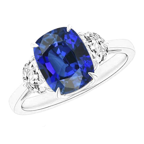 Grosse Bague Saphir Coussin 6 Carats