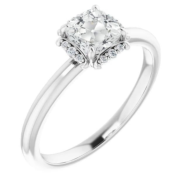 Halo Anniversary Ring Cushion Vieux Mineur Véritable Diamond 4.25 Carats Ensemble De Griffes