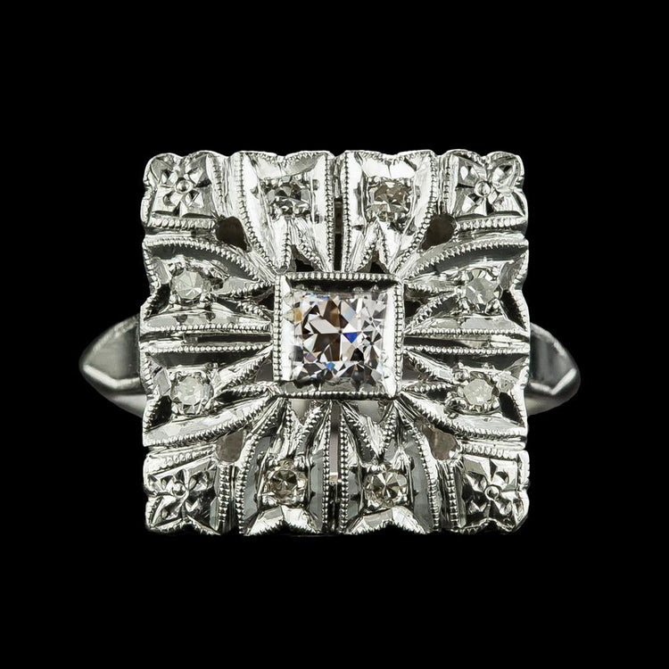 Halo Bague Coussin Vieux Mineur Naturel Diamant Millgrain Style Vintage 2.50 Carats