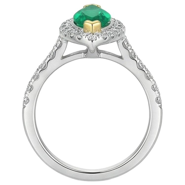 Émeraude Colombienne Bague Pierre Précieuse – vue arrière