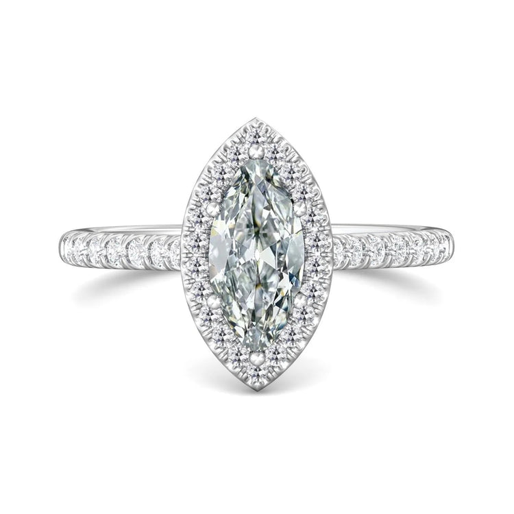 Halo Marquise ancienne mine Cut Réel Diamond Bague Anniversaire 5 Carats