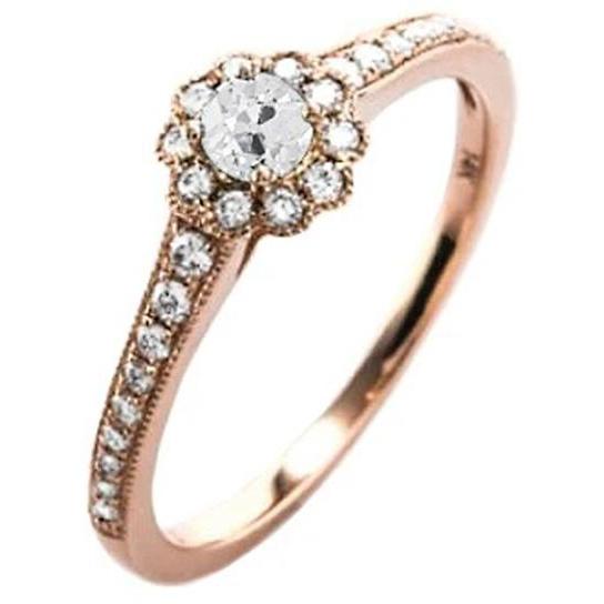 Halo Naturel Diamond Ring Old Cut Flower Style Or Rose Millgrain 2.75 Carats