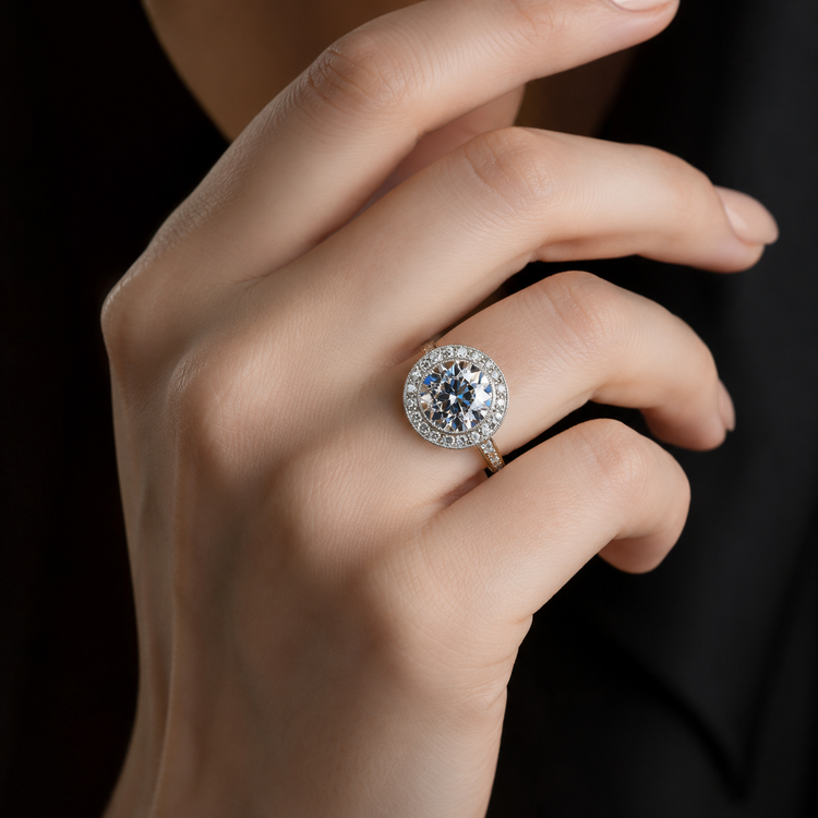 Halo Rond Ancienne Mine Cut Véritable Diamond Ring Bezel Set 5.50 Carats Bijoux