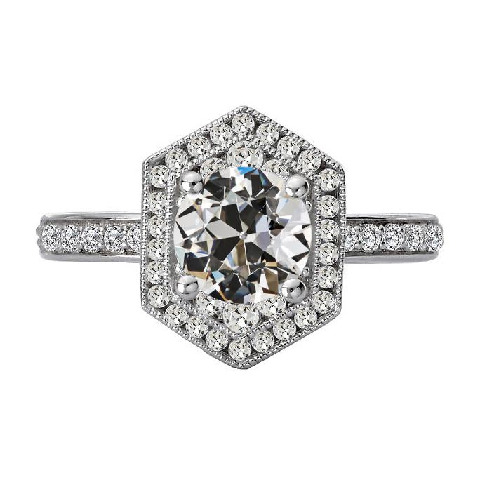 Halo Rond Vieux mineur Bague De Mariage Réel Diamant Dames Bijoux 5.50 Carats