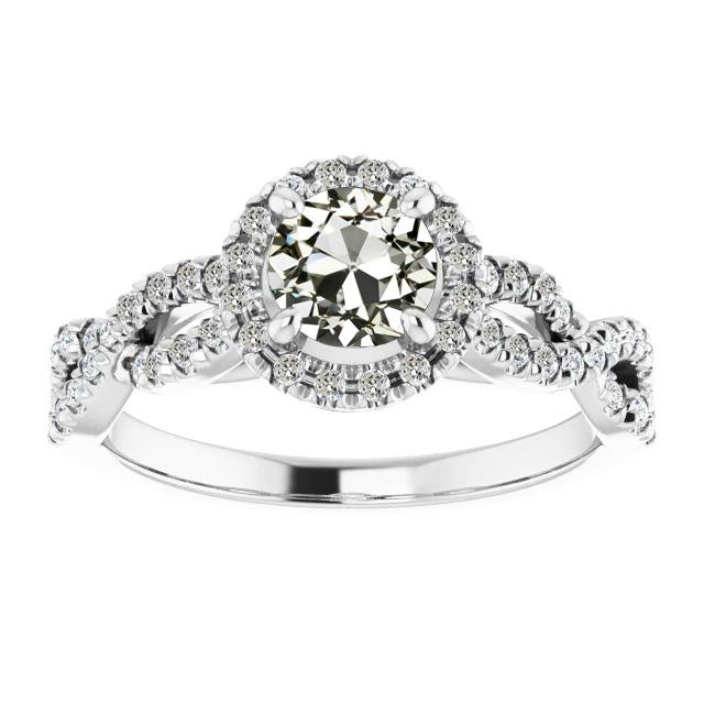 Halo Rond Vieux mineur Bague Réel Diamant Pave Infinity Style 5.50 Carats