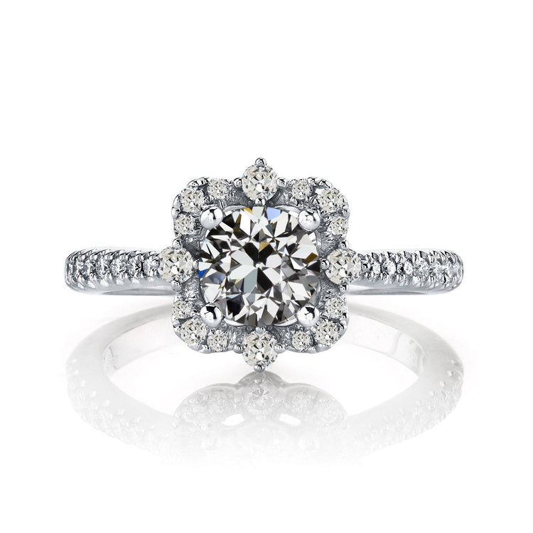 Halo Round Vieux mineur Réel Diamond Wedding Ring Jewelry 3.50 Carats