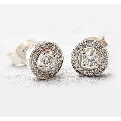 Halo Véritable Diamond Studs 1.82 carats
