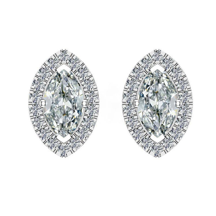 Brillant Puces d'Oreilles 2-carats Or Blanc 14 Carats – vue principale
