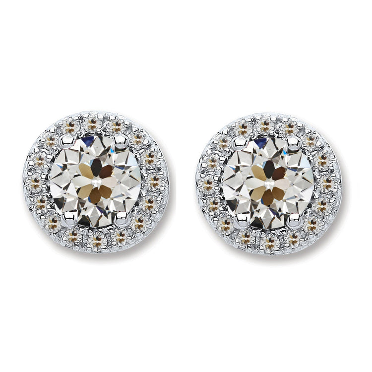 Diamant Fin Boucles d'Oreilles 1,50-carats Or Blanc 14 Carats – vue principale