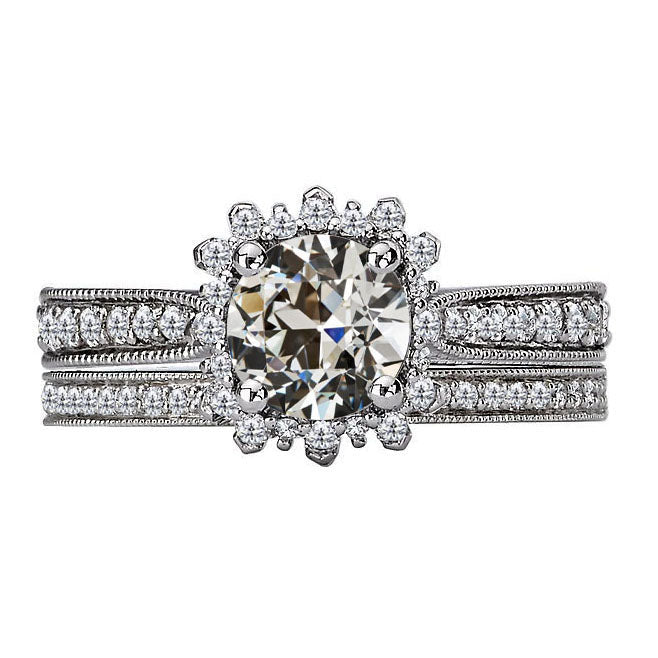 De luxe Bague de Fiançailles Halo 3,50 carats – vue principale