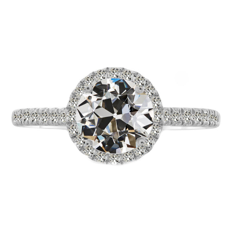 Diamant Bague Halo 2,50 carats Or Blanc 14 Carats – vue principale