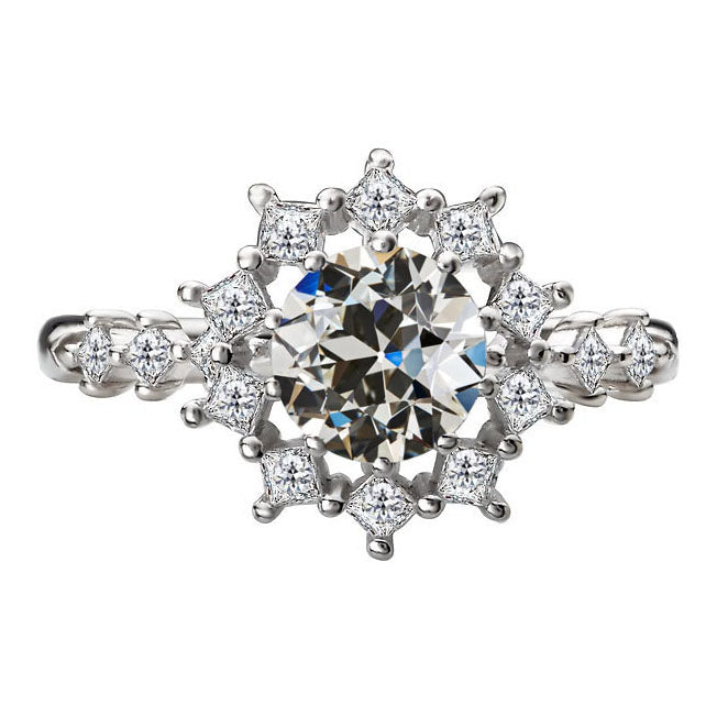 Confectionné main Bague Sertie Halo 3,50 carats – vue principale
