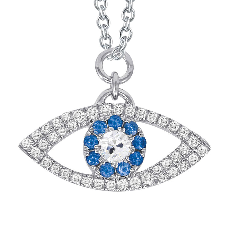 Collier Pendentif Or Blanc 14 Carats avec Brillant – vue principale
