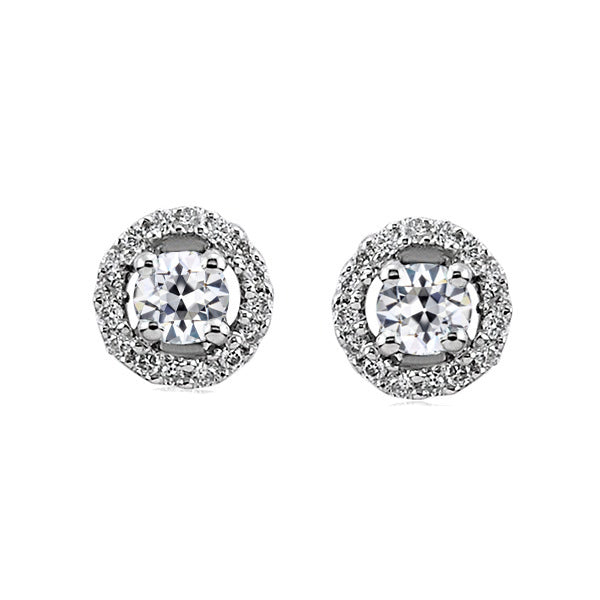Diamant Puces d'Oreilles 1-carats Or Blanc 14 Carats – vue principale