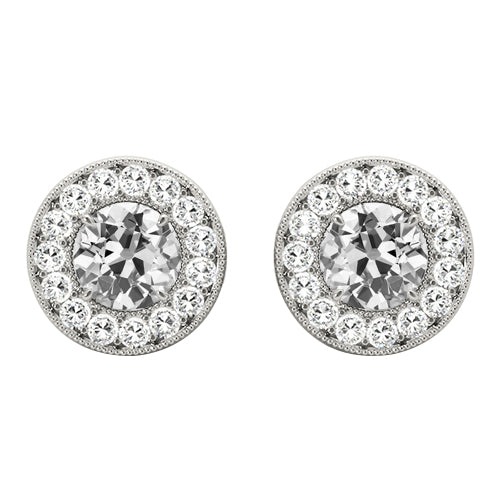 Coussin Antique Diamant Fin bague en Or Blanc 14 Carats – vue principale