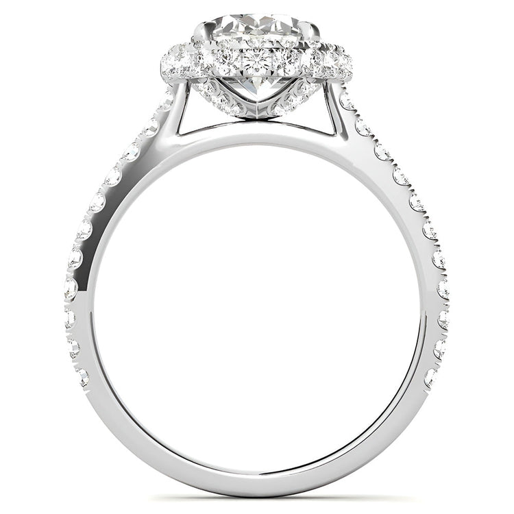 Sur mesure Brillant Bague de Fiançailles Halo 4,50 carats – vue de profil