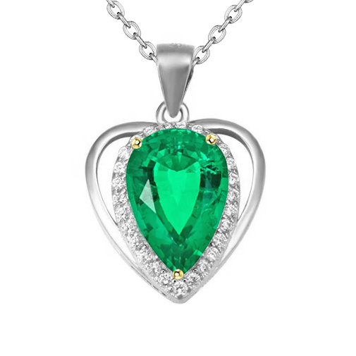Artisanal Émeraude Pendentif Gemme 2 carats – vue principale