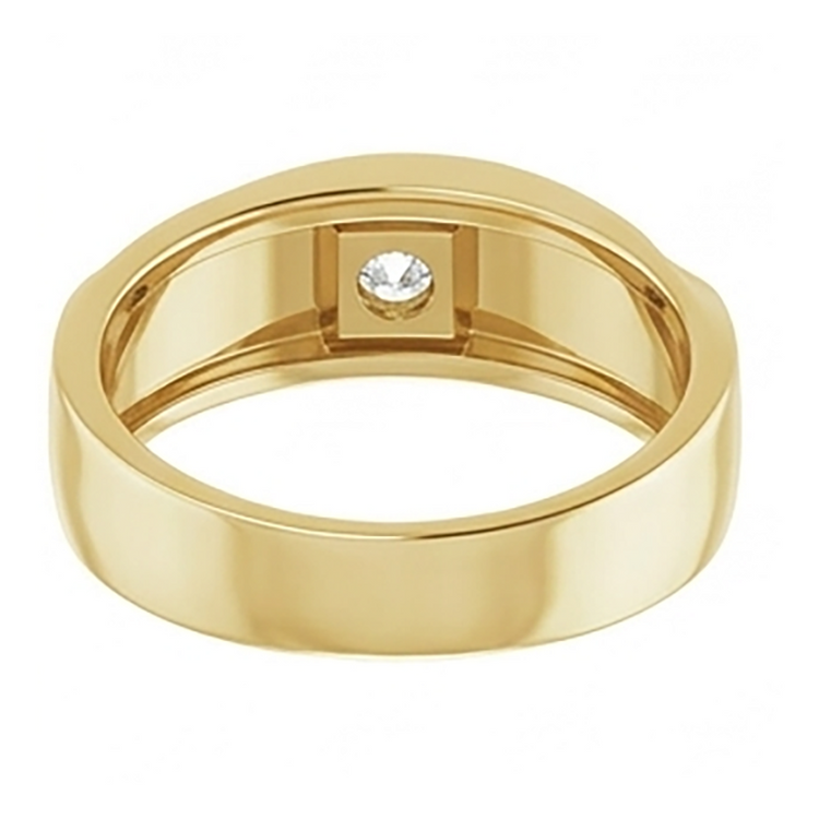 Homme 10K Yellow Gold Certifié IGI Brillant Bague Masculine 0,25