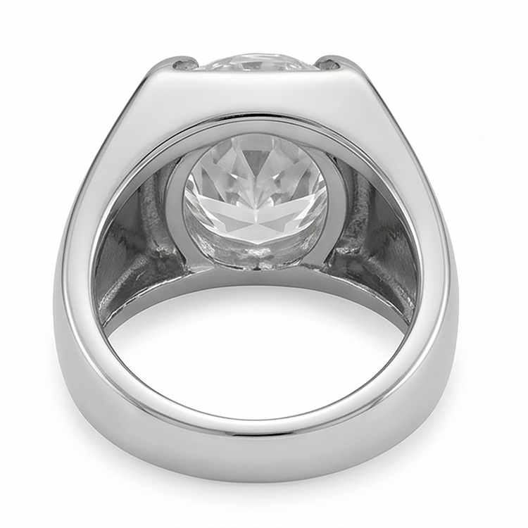 Homme Brillant Bague Masculine avec Brillant Certifié IGI – 9