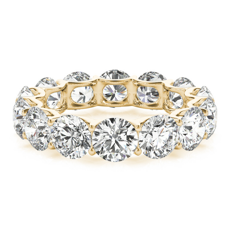 Brillant Taille Brillant Eternity Band en Or 14K Jaune – vue de côté