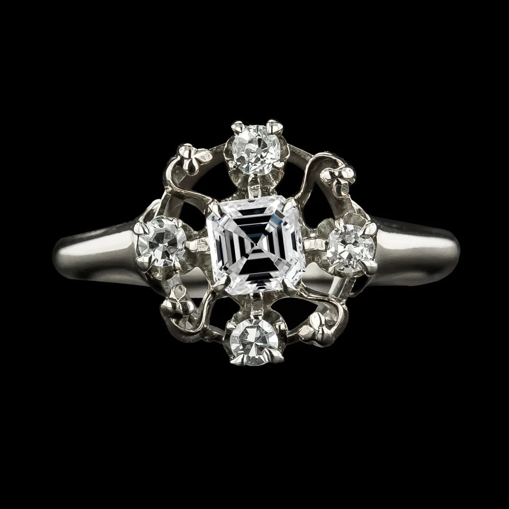 Like La Belle Epoque Bijoux Alliance Asscher Et Naturel Diamant Rond
