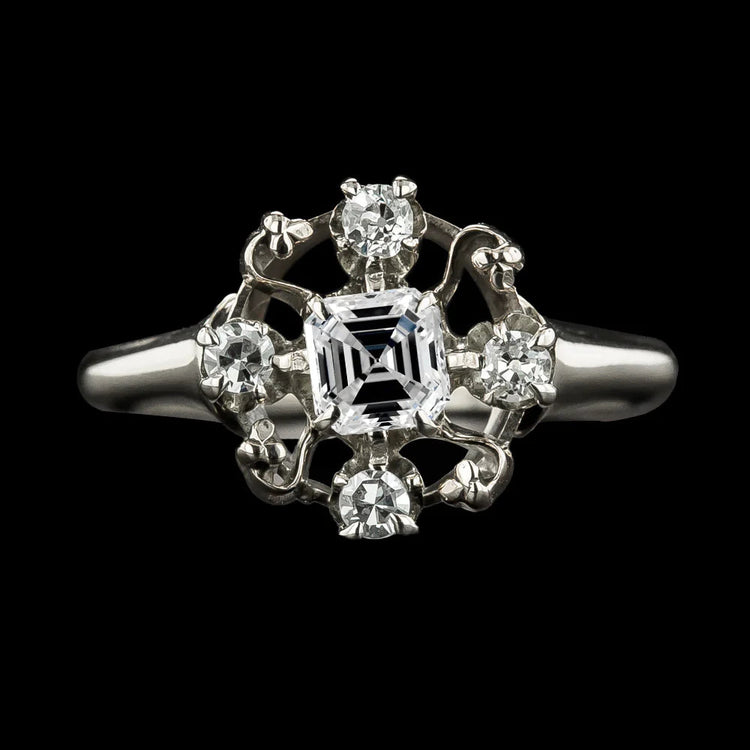 Like La Belle Epoque Bijoux Alliance Asscher Et Naturel Diamant Rond