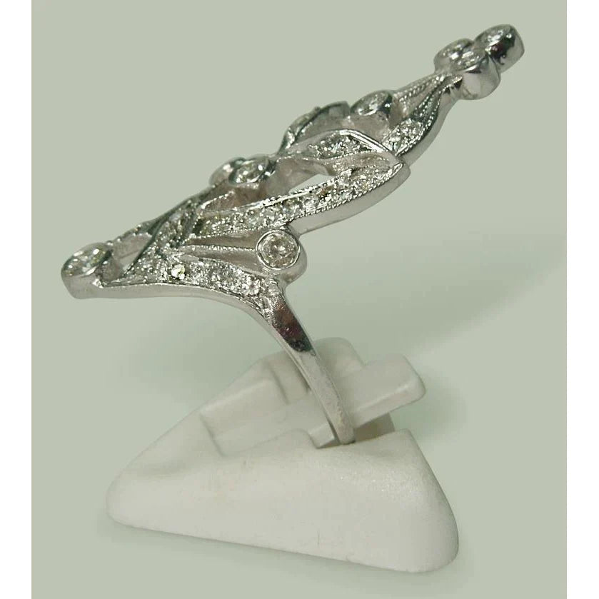 Like La Belle Epoque Bijoux Bague En Réel Diamant Rond En Forme De Marquise