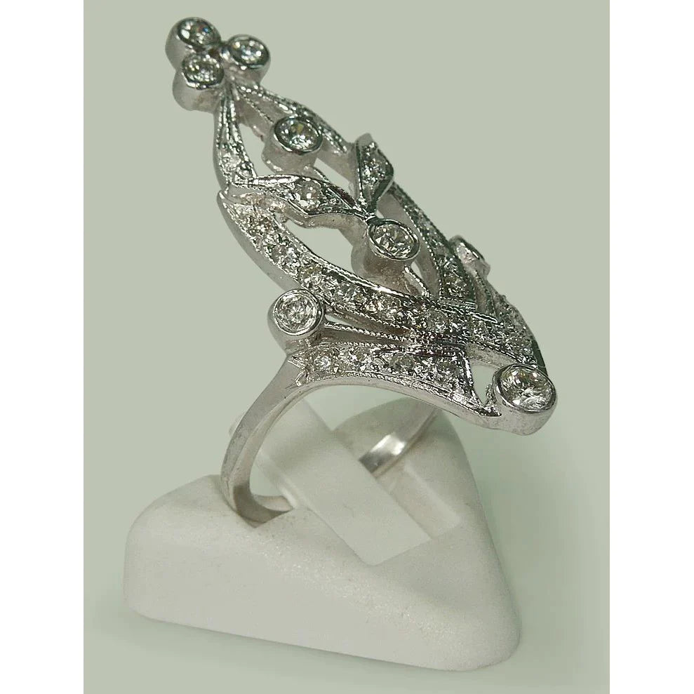 Like La Belle Epoque Bijoux Bague En Réel Diamant Rond En Forme De Marquise