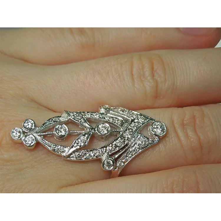 Like La Belle Epoque Bijoux Bague En Réel Diamant Rond En Forme De Marquise