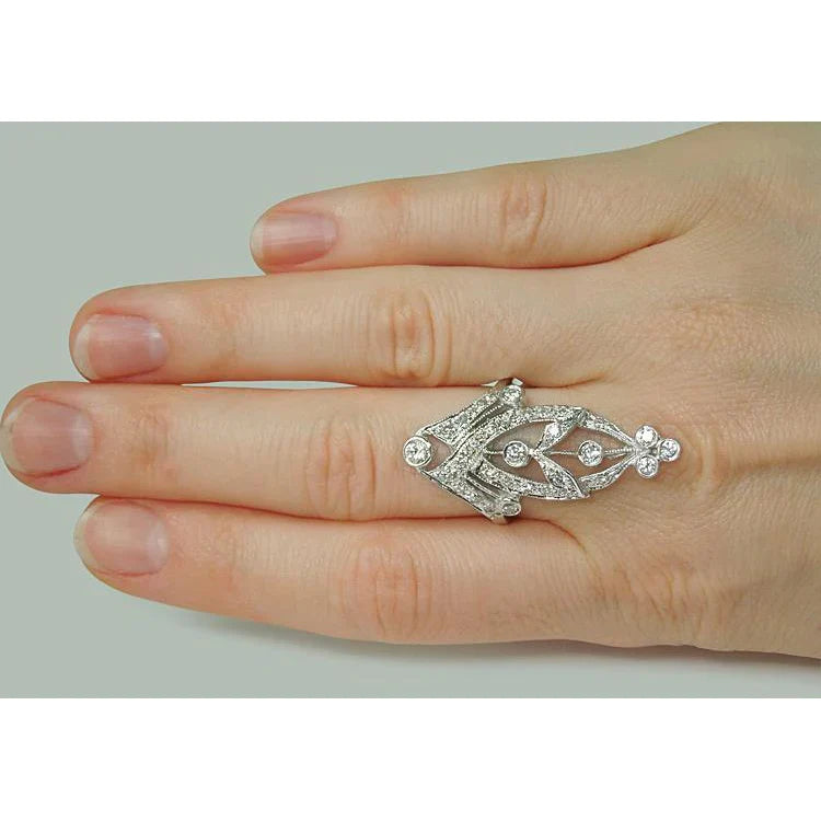 Like La Belle Epoque Bijoux Bague En Réel Diamant Rond En Forme De Marquise