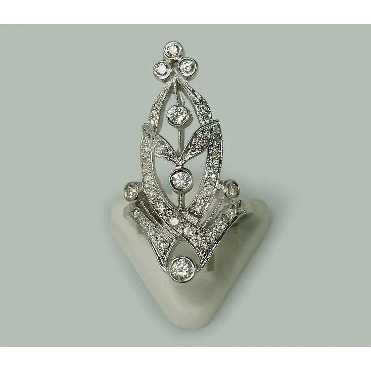 Like La Belle Epoque Bijoux Bague En Réel Diamant Rond En Forme De Marquise