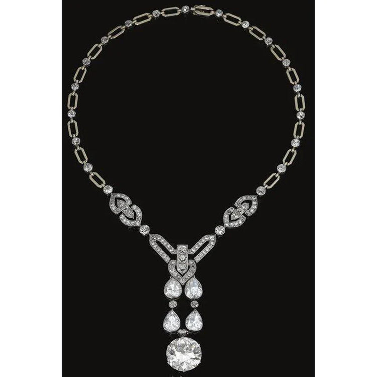 Like La Belle Epoque Bijoux Femme Collier Véritable Diamant Taille Poire & Rond