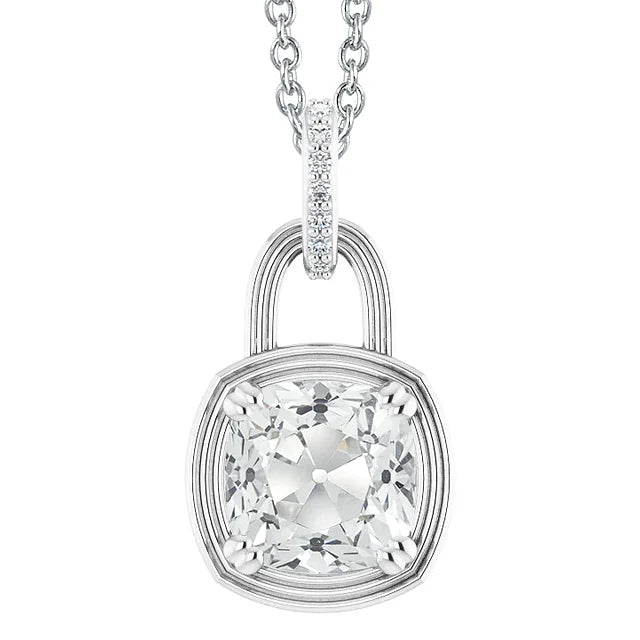 Diamant Fin Pendentif Goutte 5-carats Or Blanc 14 Carats – vue principale