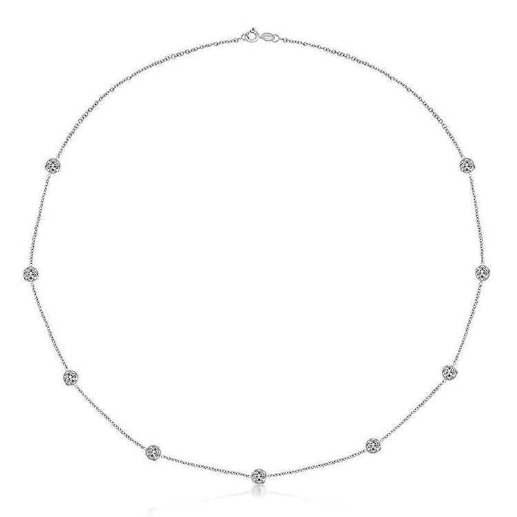Lunette Sertissage F Vs1 6 Carats Yard De Naturel Diamants Collier Or Blanc