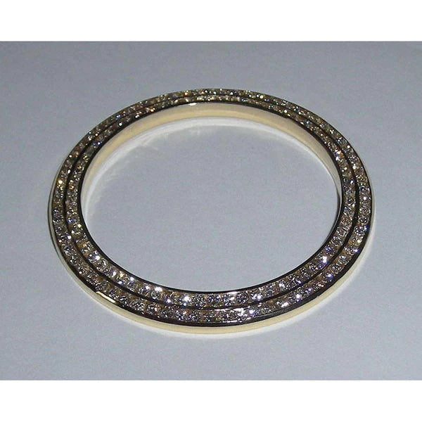 Lunette en Réel diamant 3 carats pour montre de luxe Rolex Chopard Tudor Breitling 34 mm