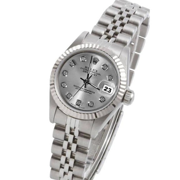 Lunette Argent Cadran Diamant Rolex Datejust
