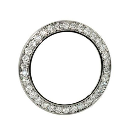 Lunette VVS1 en diamant rond personnalisé de 44 mm et 8 carats pour montre Rolex Datejust ou Date