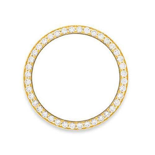 Lunette diamantée personnalisée de 26 mm pour tous les modèles de montres Rolex en or jaune 1,25 ct 14K