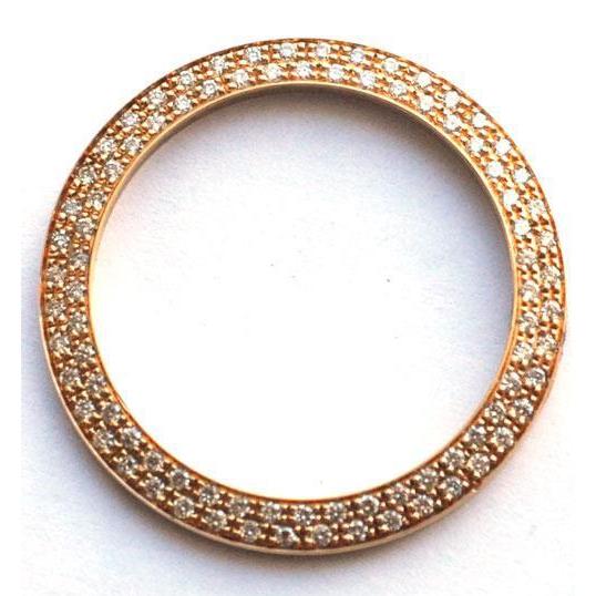 Lunette diamantée personnalisée de 36 mm pour montre Rolex Datejust ou President 3,75 ct