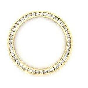 Lunette diamant en or jaune personnalisée pour s'adapter à la date Rolex tous les modèles de montres 2 carats