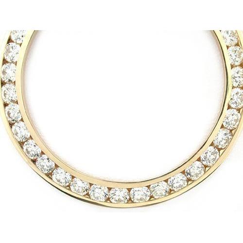 Lunette en or jaune 14K 4 carats avec diamants personnalisés pour tous les modèles de montres Rolex Date 41 mm