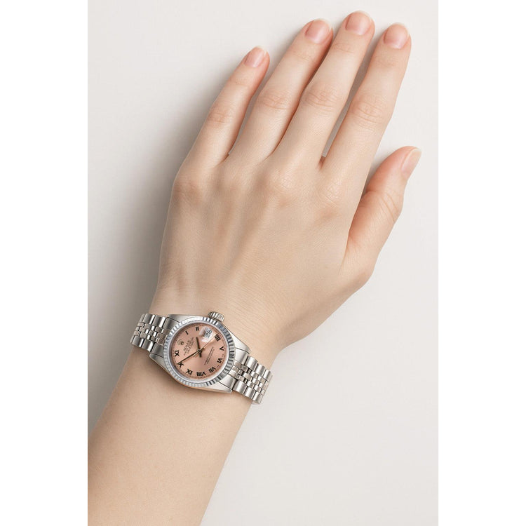 MONTRE ROLEX DAME SAUMON CADRAN ROMAIN P4