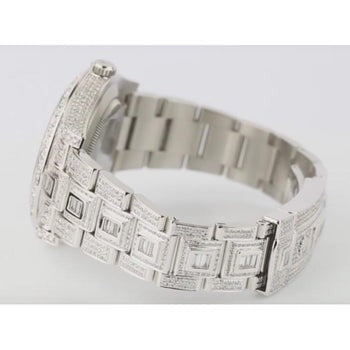 MONTRE ROLEX DATEJUST II POUR HOMMES 16 CT GLACÉ DIAMANT PERSONNALISÉ ACIER INOXYDABLE3