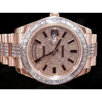 MONTRE ROLEX JOUR DATE II 41 MM OR EVEROSE HOMME LUNETTE DIAMANT