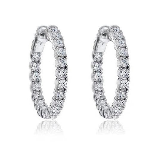 Magnifique Boucle D'Oreille En Naturel Diamant Rond Pour Femme En Or